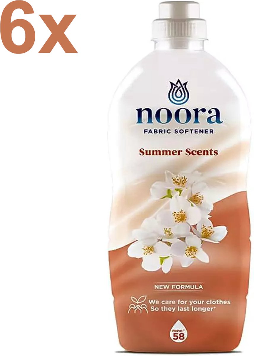 Goedkoopste Noora - Summer Seents - Wasverzachter - 6x 928ml - 348 Wasbeurten - Voordeelverpakking