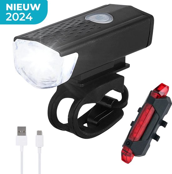 CIRYCASE Fietsverlichting, oplaadbaar via USB, IP65 waterdicht, led-fietsverlichting met