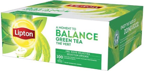 Lipton Feel Good Selection Green Tea - 100 Theezakjes - Groene Thee - Grootverpakking - 1 Doos
