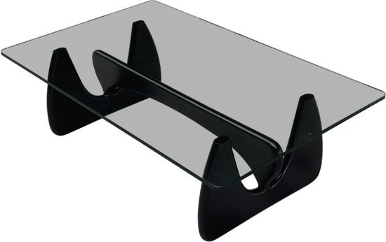 Salontafel - Zwart Hout - Glas - Tafel - Design tafel - Coffee table - Koffietafel