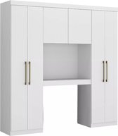 Vente-unique Brugkast ANTERO - 6 deuren - Met kast en opbergruimte - L200 cm - Wit L 200 cm x H 206 cm x D 46 cm