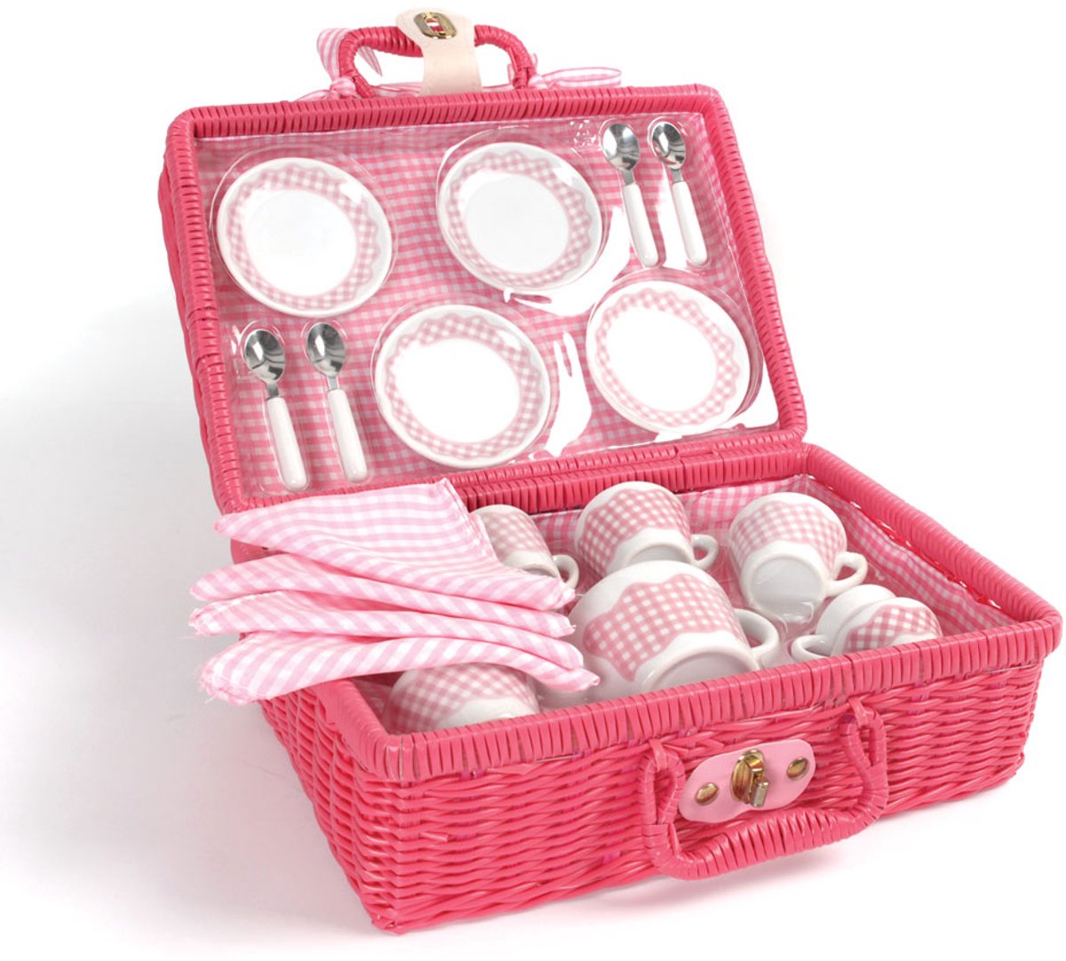 Tidlo Theeservies - Picknick set - In koffer - Roze