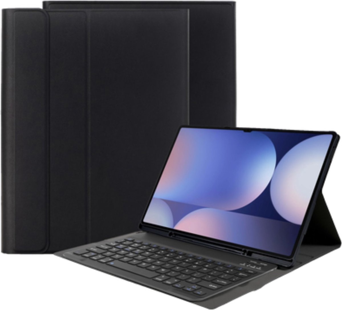 Just in Case tablet Hoes met Toetsenbord geschikt voor Samsung Galaxy Tab S10 Ultra / Tab S9 Ultra 14.6 inch - QWERTY Bluetooth Keyboard Case - Zwart