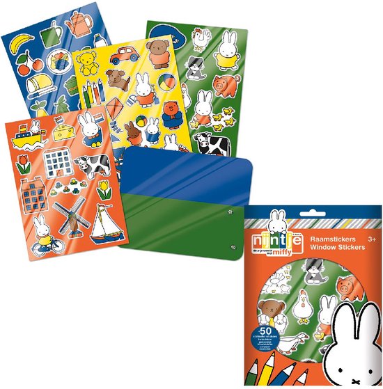 Nijntje raamstickers, niet permanente verplaatsbare stickers met speelachtergrond - educatief speelgoed junior vanaf 3 jaar - Bambolino Toys