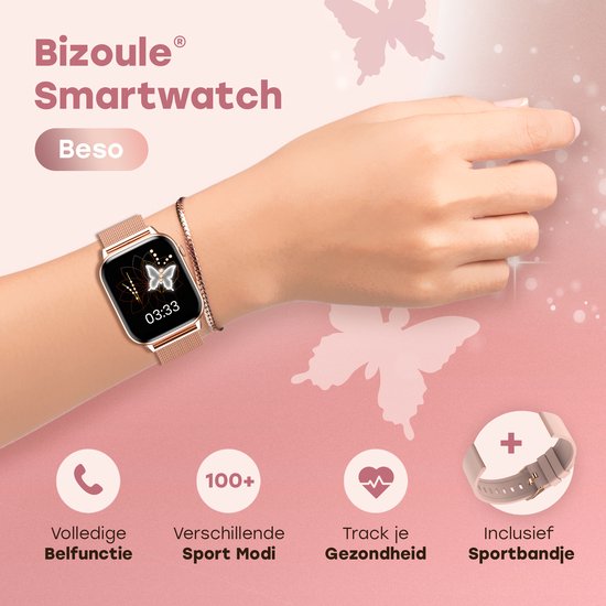 Smartwatch Dames & Heren - Rosé-Goud - 40mm - Horloge Met