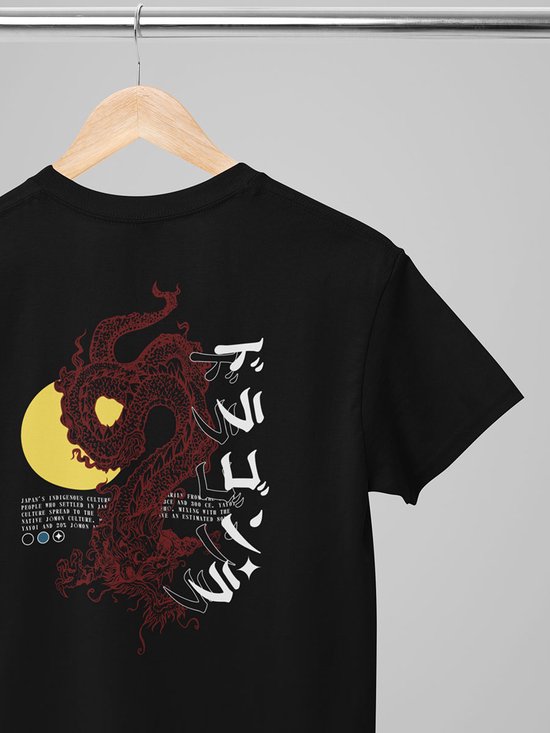 Chemise - Dragon chinois - Wurban Wear | Chemise drôle | Vêtements de Merk | T-shirt unisexe | outfit Techno | chemise de sport | Tee-shirt de Merk | Streetwear | Dragon | Chic décontracté | Noir et blanc