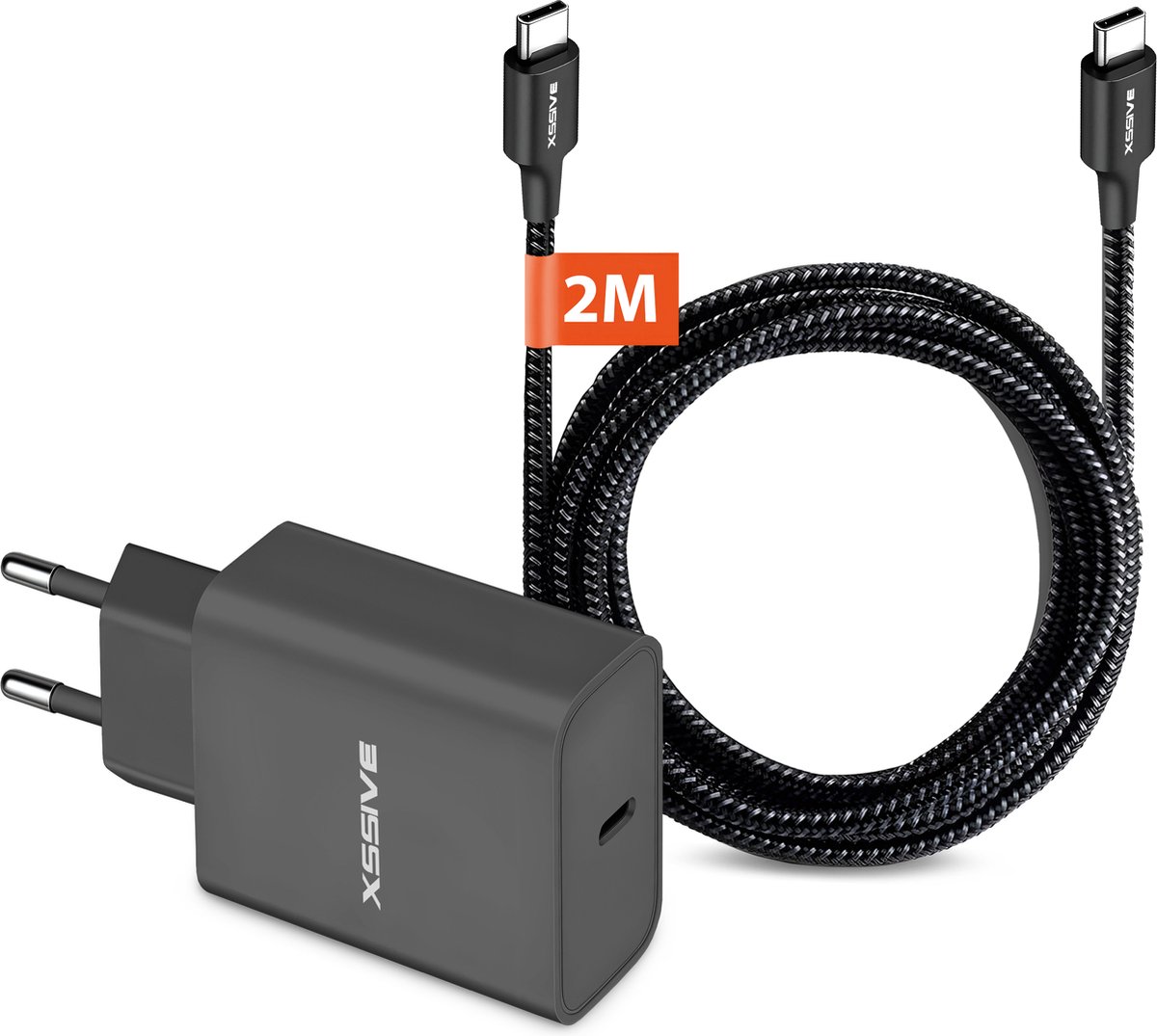 USB C Adapter met USB-C naar USBC Oplader Kabel 2 Meter - Fast en Quick Charge