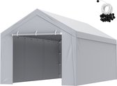 VEVOR Carport Garagetent, Boven- En Zijwand 3 X 6 M, Garagetent Afdakzeil, Waterdicht En Uv-Beschermd, Eenvoudige Installatie met Spanbanden, Wit (Frame Niet Inbegrepen)
