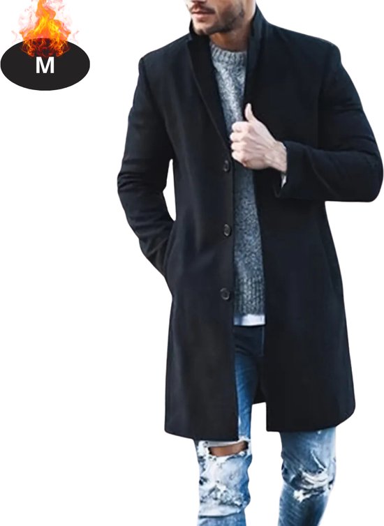 Nivard Manteaux Homme - Mi-manteau - Veste - Manteau tailleur - Trench - Pardessus - Pardessus - Hiver - Zwart - M