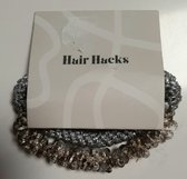 HairHack metallic elastiekjes - feest haarelastieken - 2x elastiek goud en zilver glitter - haarelastiek en armband in 1