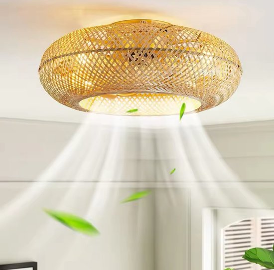 ventilateur de plafond Bamboe avec éclairage - avec télécommande - Ø50cm