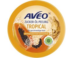 AVEO Suiker-Olie Scrub - 230 gr | Papayaextract en Jojoba Olie - Intensieve Huidvoeding - Frisse en Vitaliserende Huidpeeling