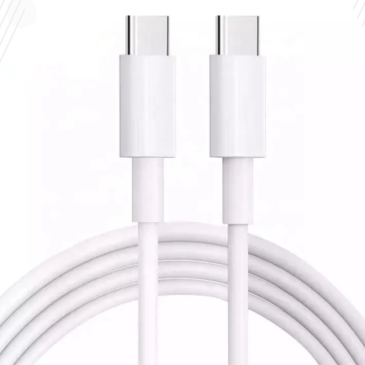 Oplader kabel 1 meter geschikt voor iPhone en Samsung - Oplaadkabel - USB kabel - Lader kabel - Telefoon - USB C naar USB C Kabel - Wit