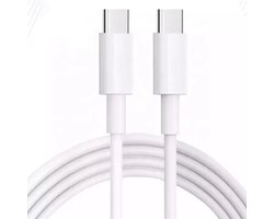 Oplader kabel 1 meter geschikt voor iPhone en Samsung - Oplaadkabel - USB kabel - Lader kabel - Telefoon - USB C naar USB C Kabel - Wit