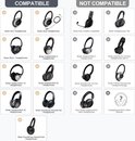 Overzicht van compatibele en niet-compatibele Bose koptelefoons.