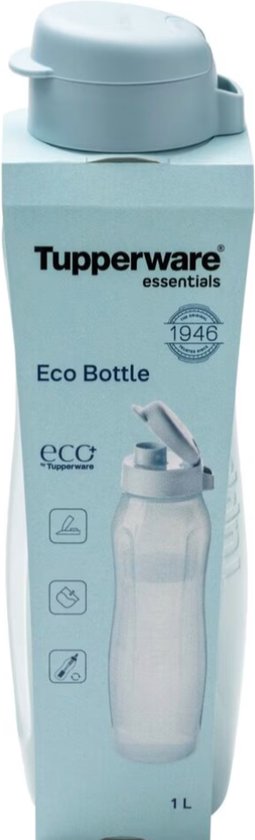 Tupperware Essentials Eco Bottle - herbruikbare drinkfles 1 liter - lekvrij