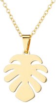 Monstera Blad / Palm Leaf Ketting | Goudkleurig | 45 cm