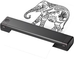 Tattoo printer - Thermische Printer - Draagbare Printer – Inclusief opbergzak – Bluetooth Printer - Draadloos & Inktvrij voor Professionals - Zwart