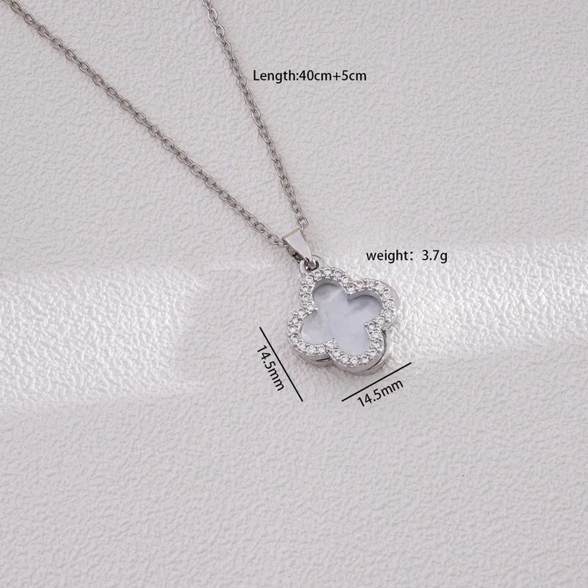 JewelGalerie - Ketting-Klaver-Zilver