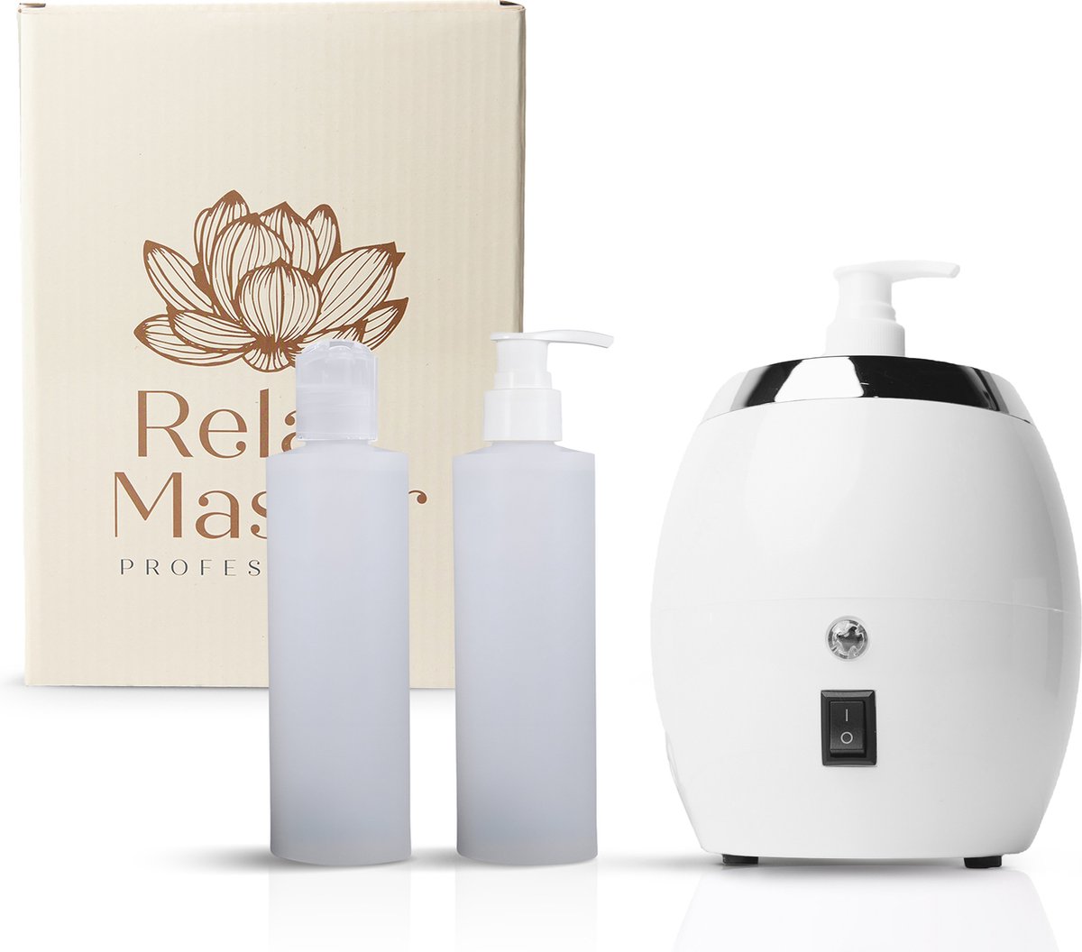 Goedkoopste Relax Master® Massage Olie Verwarmer 2.0 – 2 Dispensers – 250ml – Voor Massageolie, Crème & Lotion