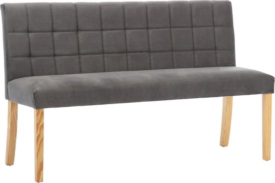 The Living Store Canapé Line Pattern Grijs - Velours - 140x56x86 cm - Facile à assembler