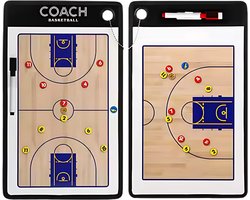 Usefull4life - coachbord basketbal - INCLUSIEF magneten en 2 stiften - coachbord - tacktiekbord - coachmap - zwart