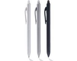 Ainy Monochrome uitwisbare pen set | 3 uitgumbare pennen voor etui , pennenzak of pennenbak | Zwarte Inkt | Modern basis design | Ideale kantoor accessoires balpennen | Uitgumbare gelpennen schrijfwarenset voor kinderen en volwassenen