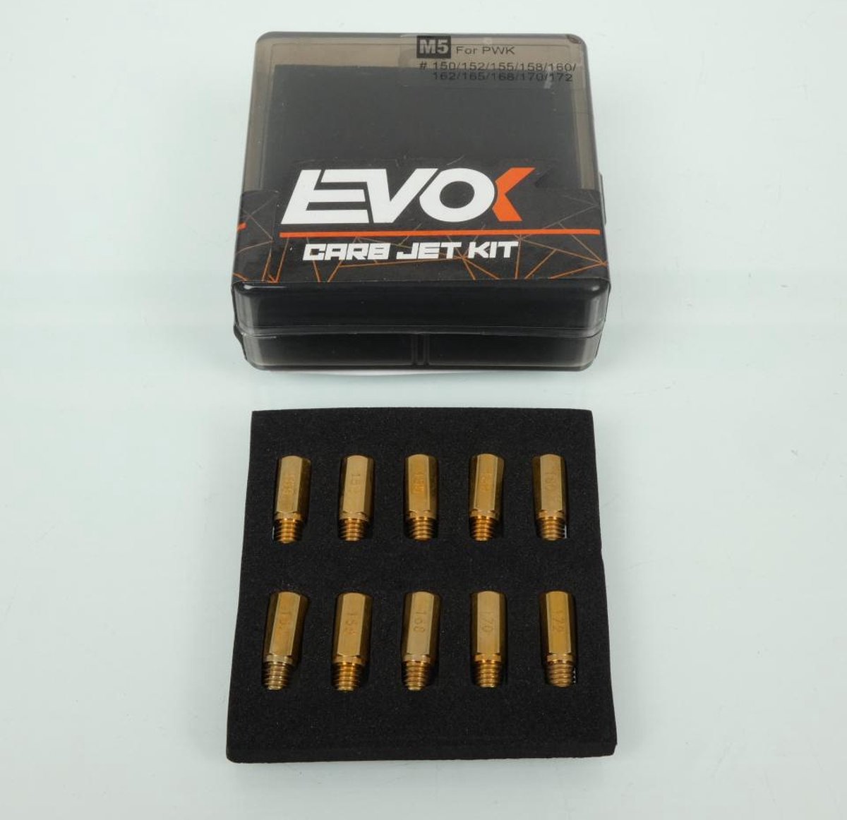 Doos met 10 PWK 150 tot 172 EVOK carburateur hoofdsproeiers voor KEA motoren Gloednieuw