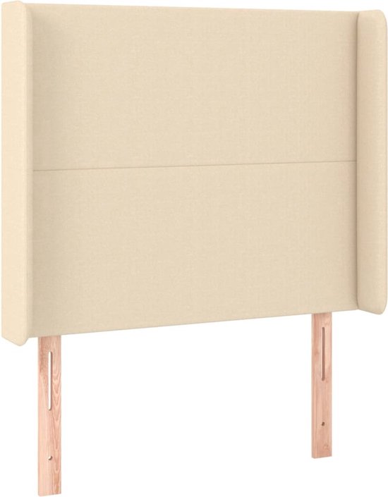 vidaXL Boxspring - Boxsprings - Bed - Slaapmeubel - Boxspring met matras stof crèmekleurig 90x190 cm