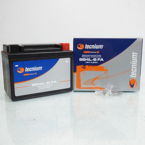 Batterie SLA Tecnium pour Scooter Peugeot 50 Vivacity Sixties 4T 2010 à 2012 YB4L-B / 12V 4.2Ah Neuf