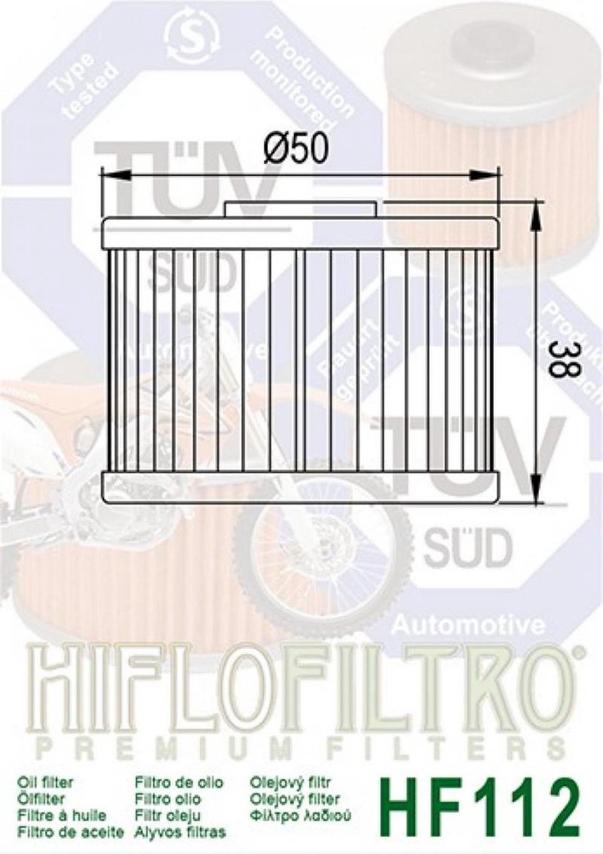 Filtre à huile Hiflofiltro pour Moto Honda 500 XR R 1981 à 1988 HF112 Neuf