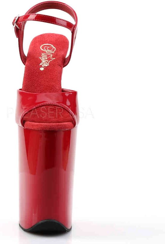 Pleaser - INFINITY-909 Sandale à bride cheville, Chaussures de pole dance - Pointures US 11 à 41 - Rouge