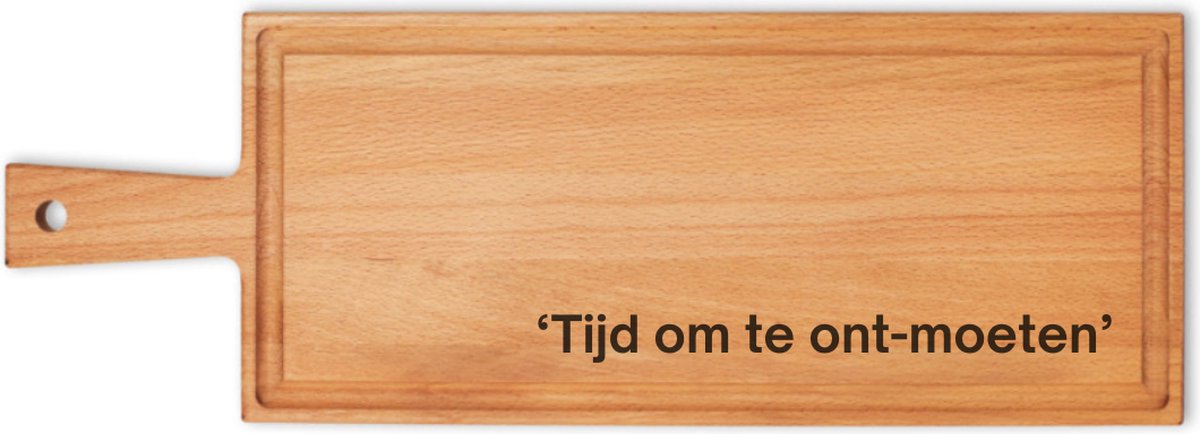 PENSIOEN - Tijd om te ont-moeten - Borrelplank - Serveerplank - Hapjesplank - Kaasplank - Plattegrond - Gegraveerd - Cadeau tip!