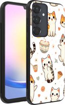 Smartphonica Coque de téléphone pour Samsung Galaxy A25 avec imprimé chat - Coque arrière en TPU motif chat / Back Cover adaptée pour Samsung Galaxy A25