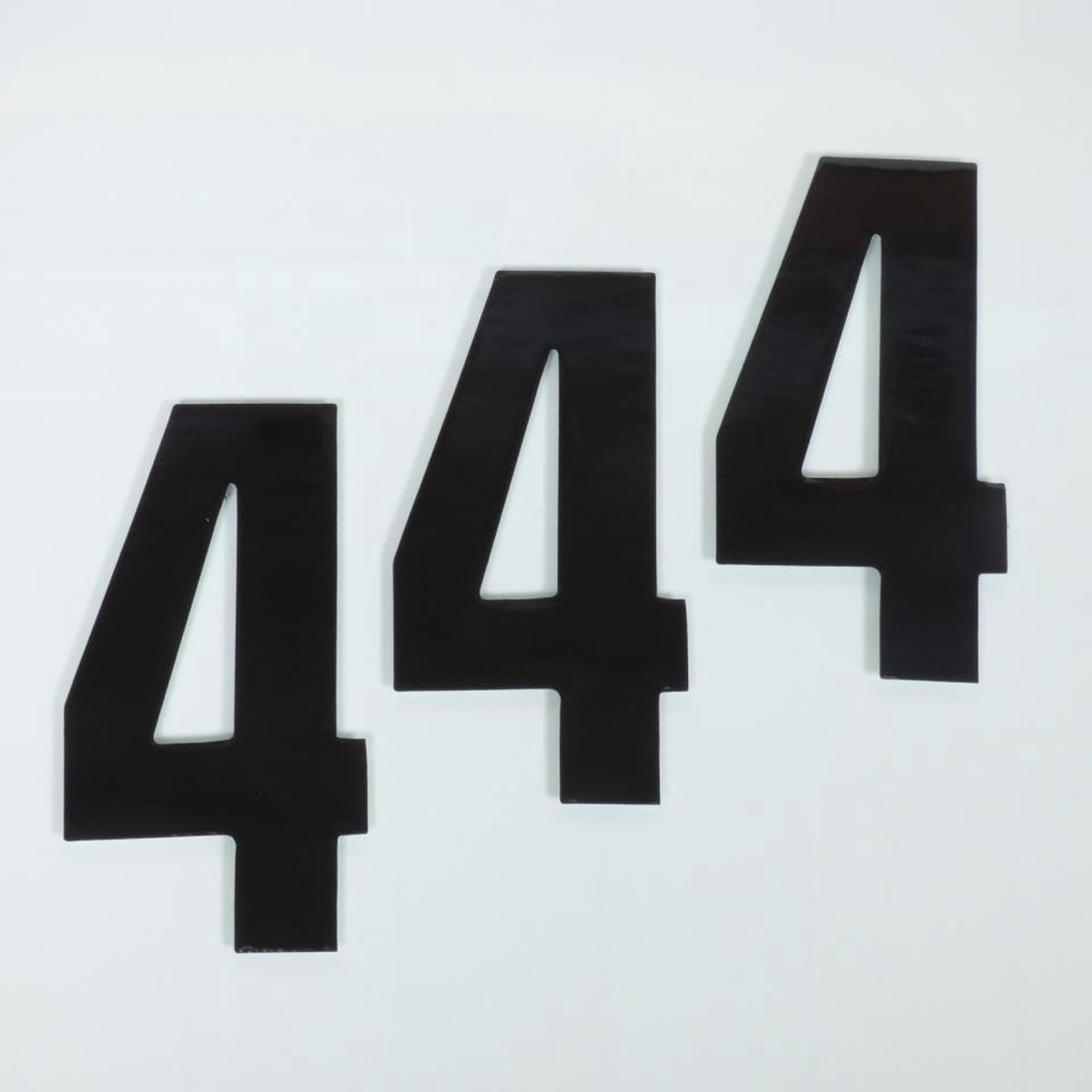 set van 3 blackbird race nummer 4 stickers 160x75 voor motorfiets nieuw