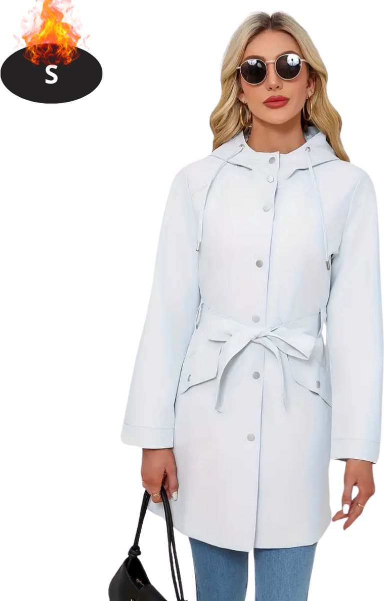 Livano Mantel Dames Tussenmantel Jas Mantelpakje Trenchcoat Overjas Overcoat Winter Wit