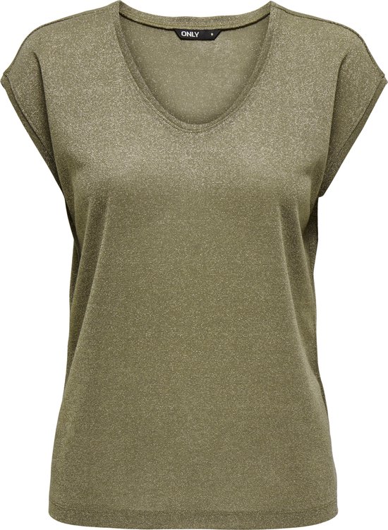 ONLY CARMAKOMA - CARSILVERY S/SV NECK LUREX TOP JRS NOOS - T-shirts Filles