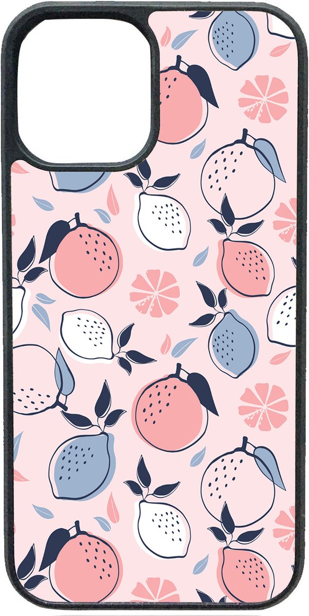 Telefoonhoesje - ROZE CITROENEN- Iphone 13 Pro