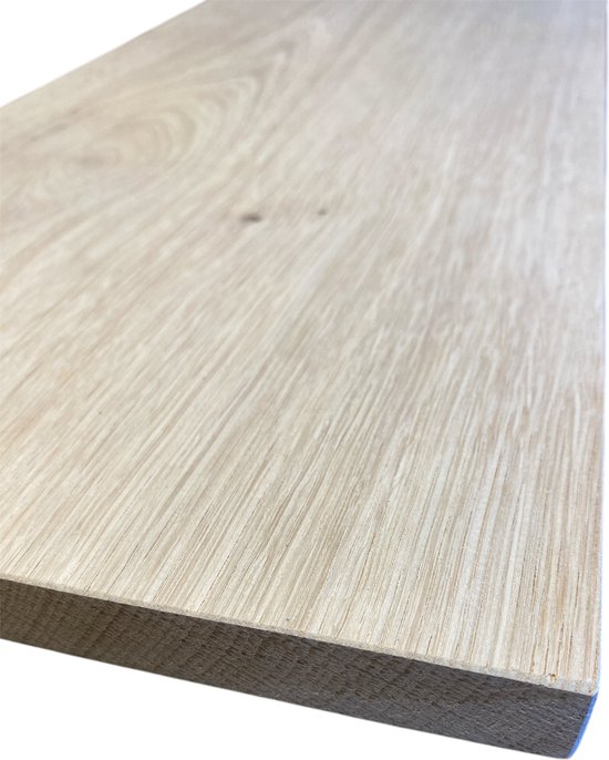 Massief eiken plank, geolied kleurloos, rechte randen, 4 cm dik, houten