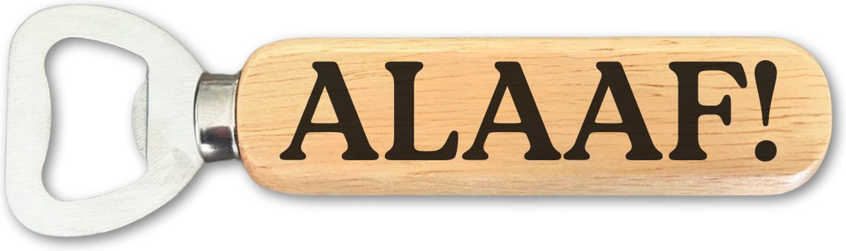 JM Woods - Bieropener - Flesopener - Opener voor bier - Hout - RVS - ALAAF! - Carnaval