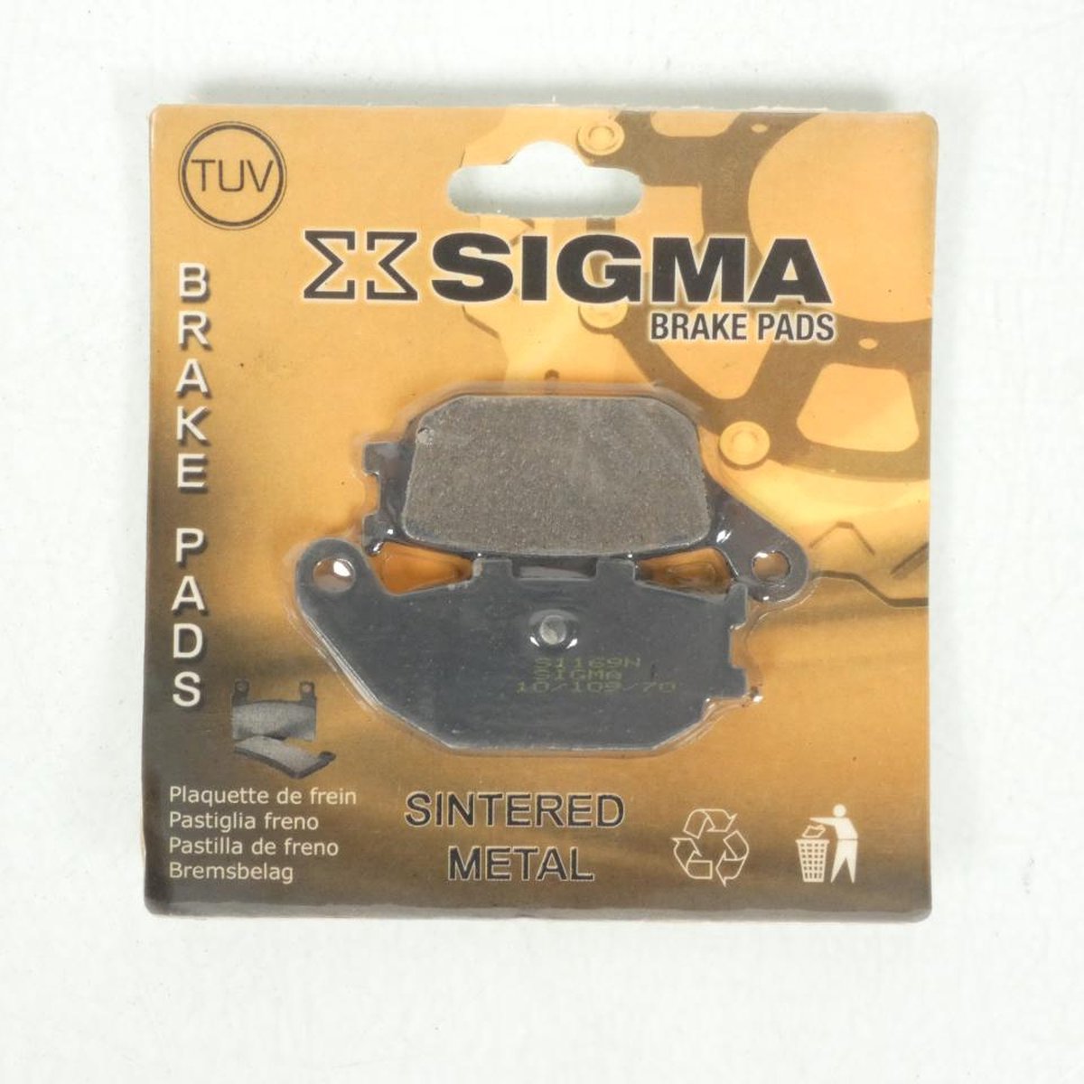 Plaquette de frein Sigma pour Scooter Honda 250 Nss A Forza/Jazz 2000 à 2004 AR / TÜV Neuf