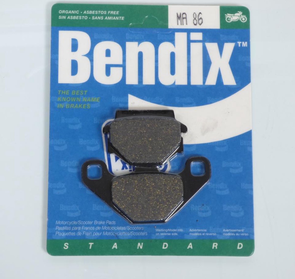 Bendix MA86 achterremblokje voor Kawasaki 200 KMX motor 1988 tot 1990 Nieuw