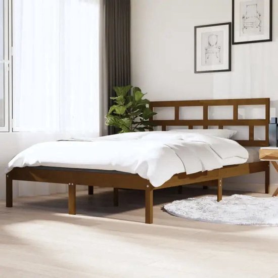 vidaXL Bois massif Noir 150x200 cm 5FT King Size