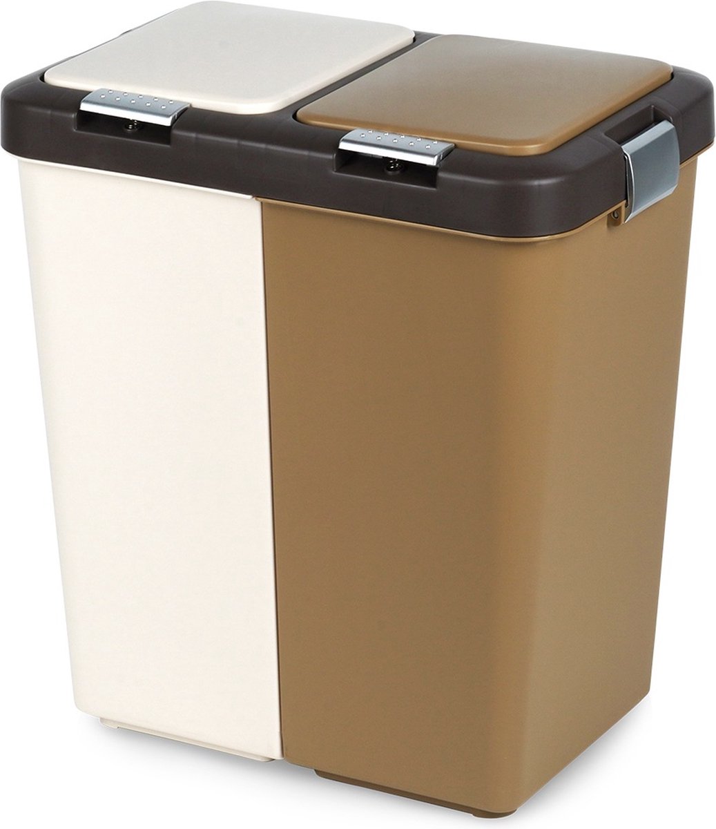 Goedkoopste Prullenbak Afvalscheiding Plastic 2x20 l - Afvalemmer - Vuilnisbak - Afvalscheiding