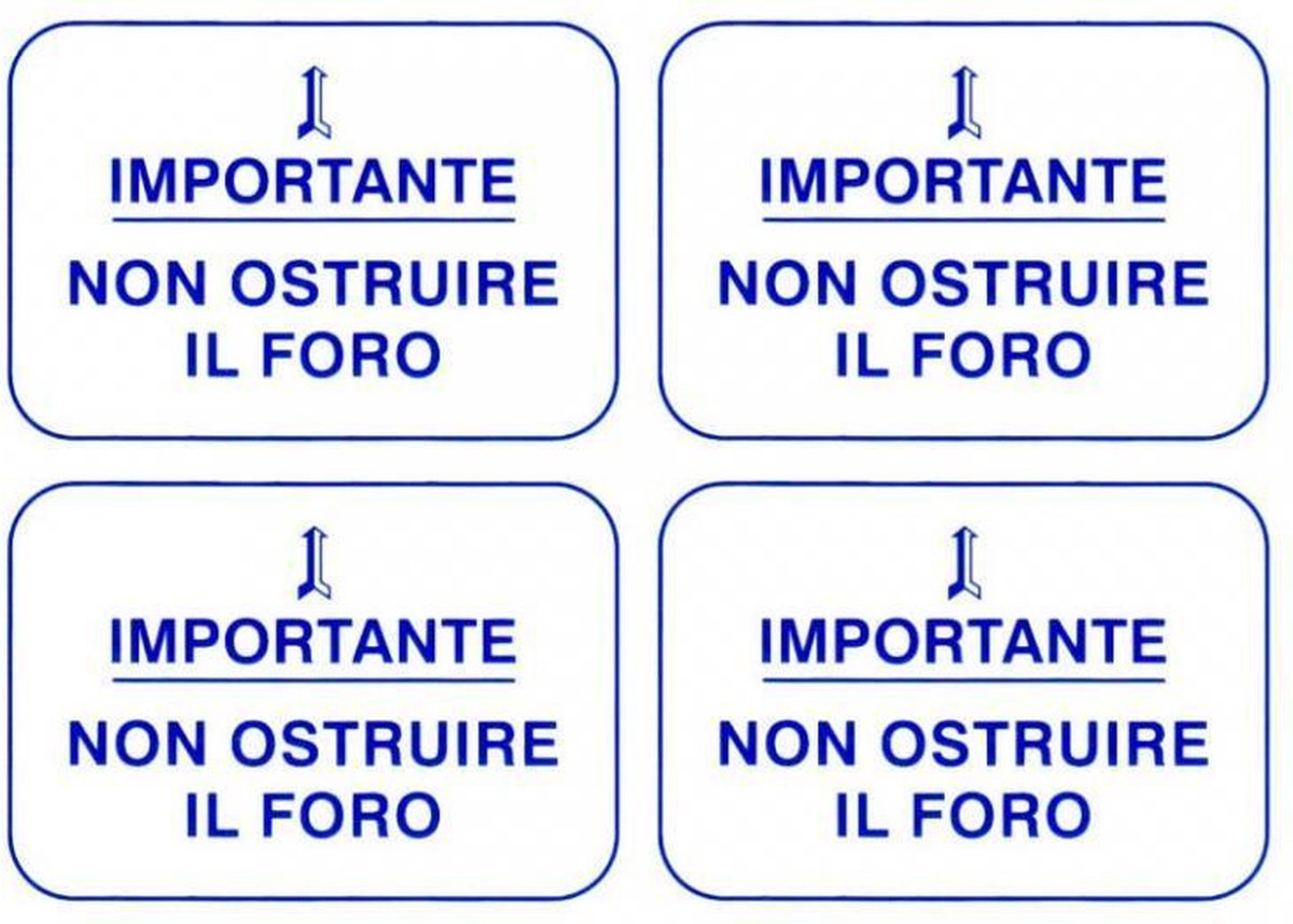 autocollant sticker belangrijk - gat niet blokkeren rms pour scooter piaggio 610176m0001 bleu neuf