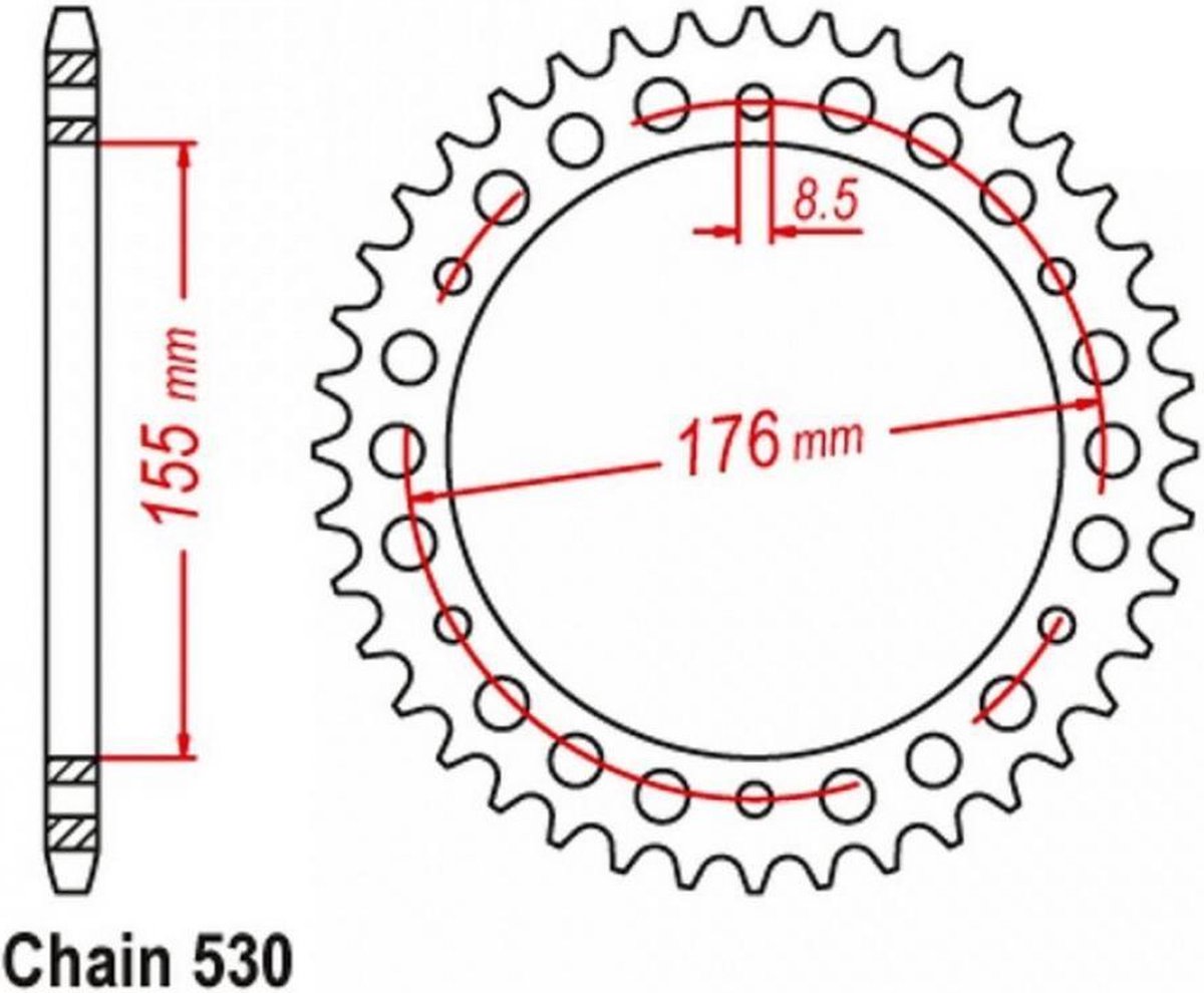 ringtandwiel jt tandwielen voor motorfiets triumph 1050 sprint st 2005-2011 jtr2011.45 / 45dts p530 al 155 nieuw