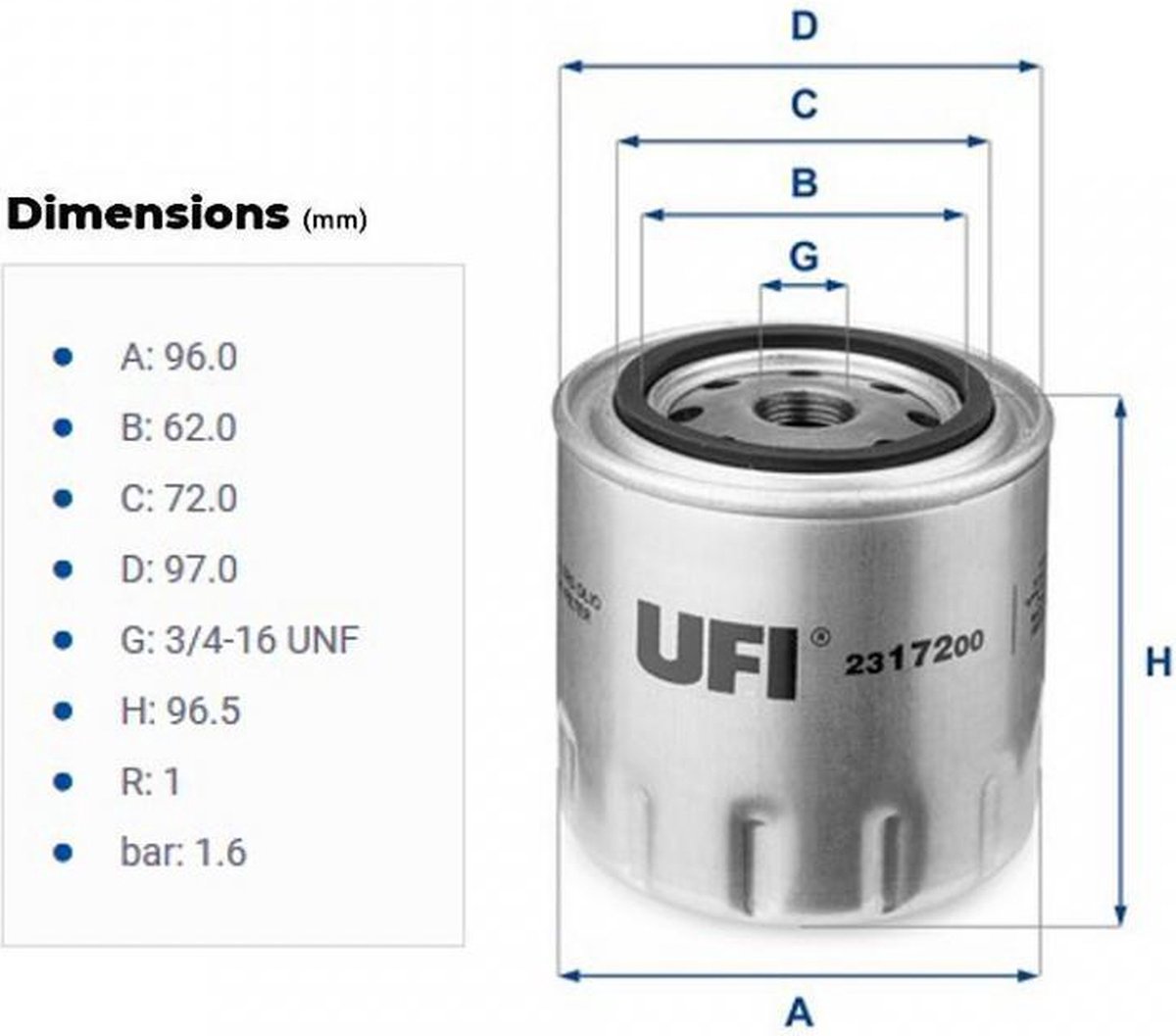 oliefilter ufi filters voor auto piaggio 420 ape auto max diesel 1986 tot 1996 222721 nieuw