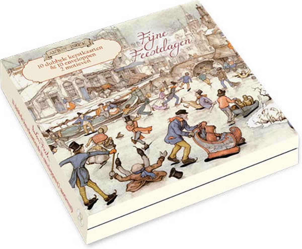 Anton Pieck kerstkaartenmapje - Schaatsen - Kerstliedjes