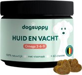 Huid & Vacht supplement - met Omega 3-6-9 - Speciaal voor Droge Huid & Doffe Vacht - 100% Natuurlijk - 60 snoepjes - Voor Herstel van de Huidbalans - bij Haaruitval, Schilfers, Krabben/likken, Kale plekken, Roodheid