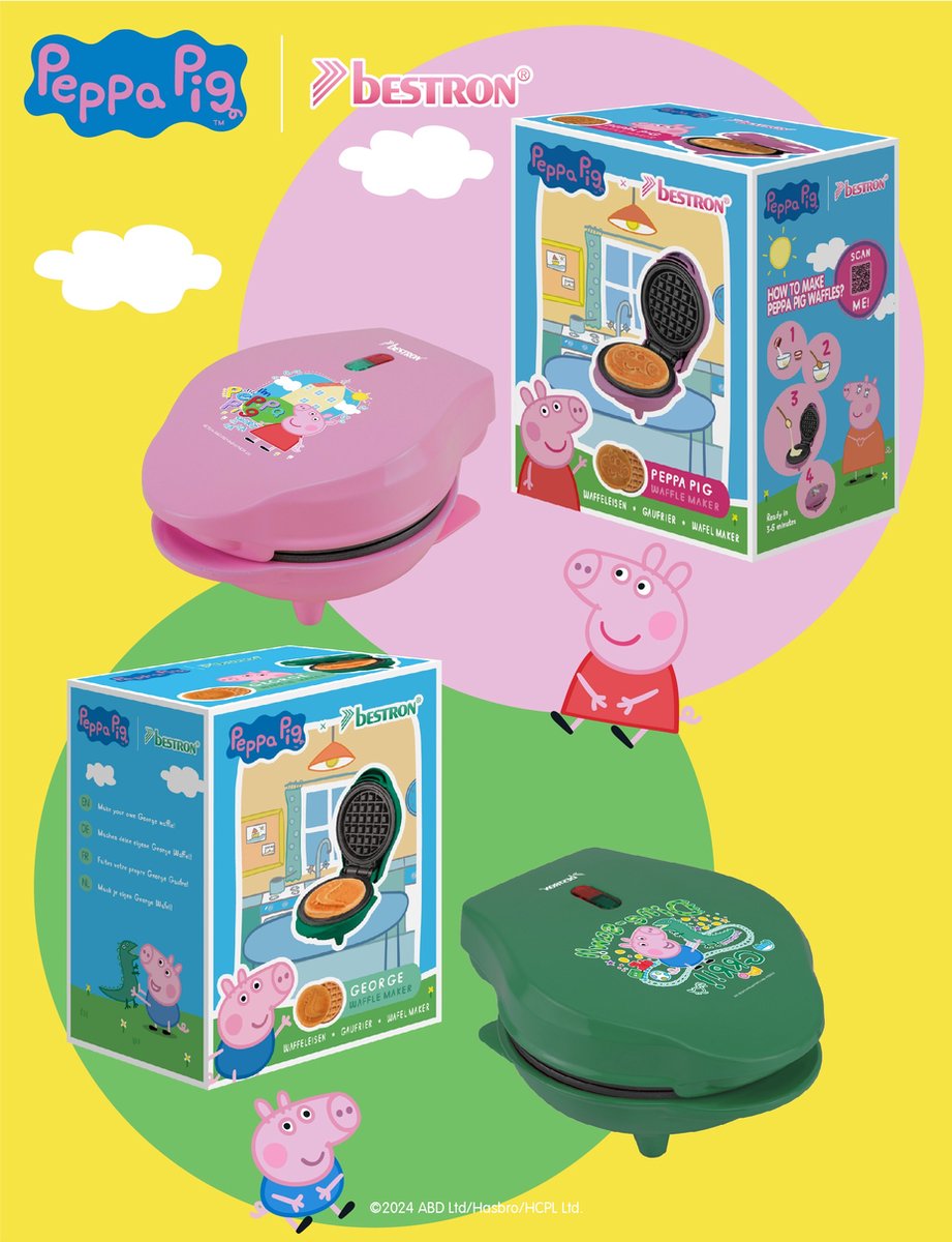 Gaufrier Peppa Pig Mini - Gaufres 10cm Rose - Licence Officielle Enfant Anniversaire